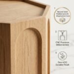Close-up-of-arched-recessed-carving-and-rubberwood-grain-texture.