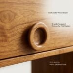 Close-up-of-premium-solid-wood-grain-and-round-knob-handle.