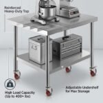Heavy-duty-stainless-steel-work-table-highlighting-weight-capacity-and-sturdy-structure.