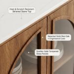 Material-detail-of-sintered-stone-top-and-solid-red-oak-frame-on-storage-cabinet.