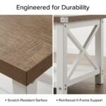 Detail-view-of-scratch-resistant-wood-grain-finish-and-reinforced-X-frame.