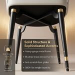Matte-black-metal-legs-with-brushed-gold-collar-accents-and-floor-protective-glides.