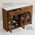 Spacious-interior-shelving-and-smooth-top-drawers-inside-the-wholesale-dining-storage-cabinet.