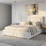 Luxury-modern-master-bedroom-featuring-white-upholstered-platform-bed.