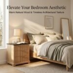 Modern-bedroom-featuring-natural-oak-fluted-nightstand-beside-a-cozy-bed.
