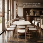 Modern-wooden-dining-chairs-around-dining-table-in-upscale-restaurant.
