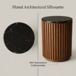Multi-angle-views-of-round-fluted-wood-side-table-and-bedside-nightstand.