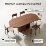 Top-angled-view-of-oval-dining-table-demonstrating-360-degree-unobstructed-legroom-and-4-to-6-chairs.