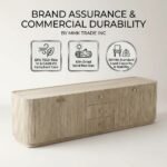 Fluted Solid Red Oak TV Stand & Media Console - Image 6