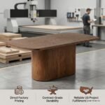 Solid Red Oak Pedestal Dining Table - Image 6