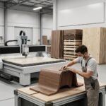 Craftsman-final-sanding-the-table-base-in-a-professional-production-environment.