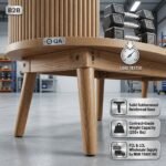 Oval Fluted Oak Coffee Table with Concealed Storage - Image 6