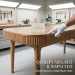 Fluted Red Oak Oval Dining Table - Image 6