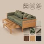 Nora Solid Ash Wood Pull-Out Daybed Sofa with Woven Cane Accent - Image 6