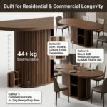 Modern Oval Fluted Pedestal Dining Table with Integrated Storage - Image 6