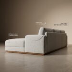 Solid Ash Wood Base L-Shaped Sectional Sofa with Chaise - Image 6