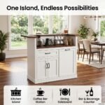 Versatile-white-kitchen-island-used-as-a-coffee-bar-station-in-an-American-home.