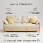 Modern Pull-Out Convertible Sleeper Sofa with Solid Wood & Carbon Steel Frame - Image 4