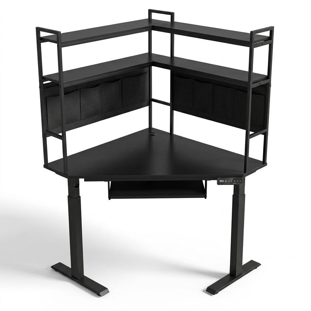 DTFROF-7037-3- L-Shaped Electric Standing Desk - Height Adjustable - Image 1