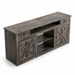 Rustic Wood Entertainment Center with Charging Station