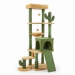 Cute Cactus Cat Tree Condo with Scratching Posts
