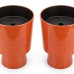 Wholesale Modern Glossy Orange PP Plastic Pedestal Planter
