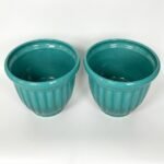 Premium Ribbed Turquoise PP Plastic Planter