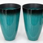Premium Tall Gradient Plastic Floor Planter – High-Gloss Commercial Grade