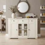 Modern farmhouse sideboard buffet storage cabinet with towel racks for wholesale and OEM by MMK Trade Inc