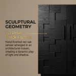 Modern Black Geometric Puzzle-Design Wine Cabinet - Image 2