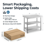 Commercial 3-Tier Stainless Steel Prep Table with Double Undershelves - Image 4