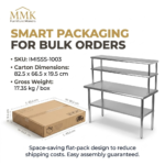 Compact Commercial Stainless Steel Prep Table with Double-Tier Overshelf - Image 5