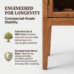 Elegant Arched Solid Oak Wine Cabinet Display - Image 4