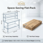Heavy-Duty Commercial Stainless Steel Prep Table with Double-Tier Overshelf - Image 5