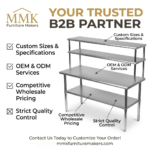 Compact Commercial Stainless Steel Prep Table with Double-Tier Overshelf - Image 7