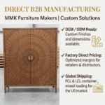 Mid-Century Modern Sunburst Solid Oak Wine Cabinet - Image 6